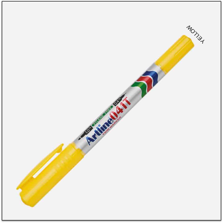 041T Yellow bút lông dầu 2 đầu 1