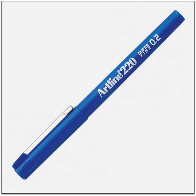 EK 220 BLUE bút lông kim nét nhỏ Artline Japan 1