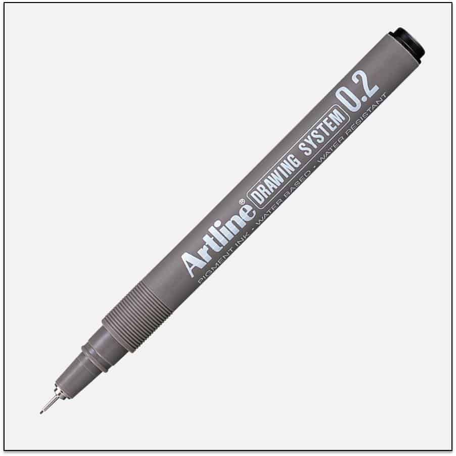 EK 232 BLACK bút vẽ kỹ thuật không lem artline Japan.png