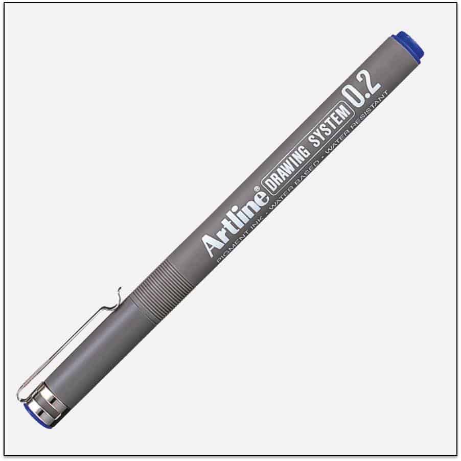 EK 232 BLUE bút vẽ kỹ thuật không lem artline Japan.png