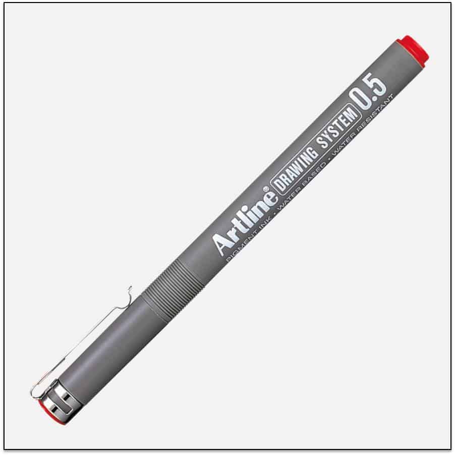 EK 235 RED bút vẽ kỹ thuật không lem artline Japan