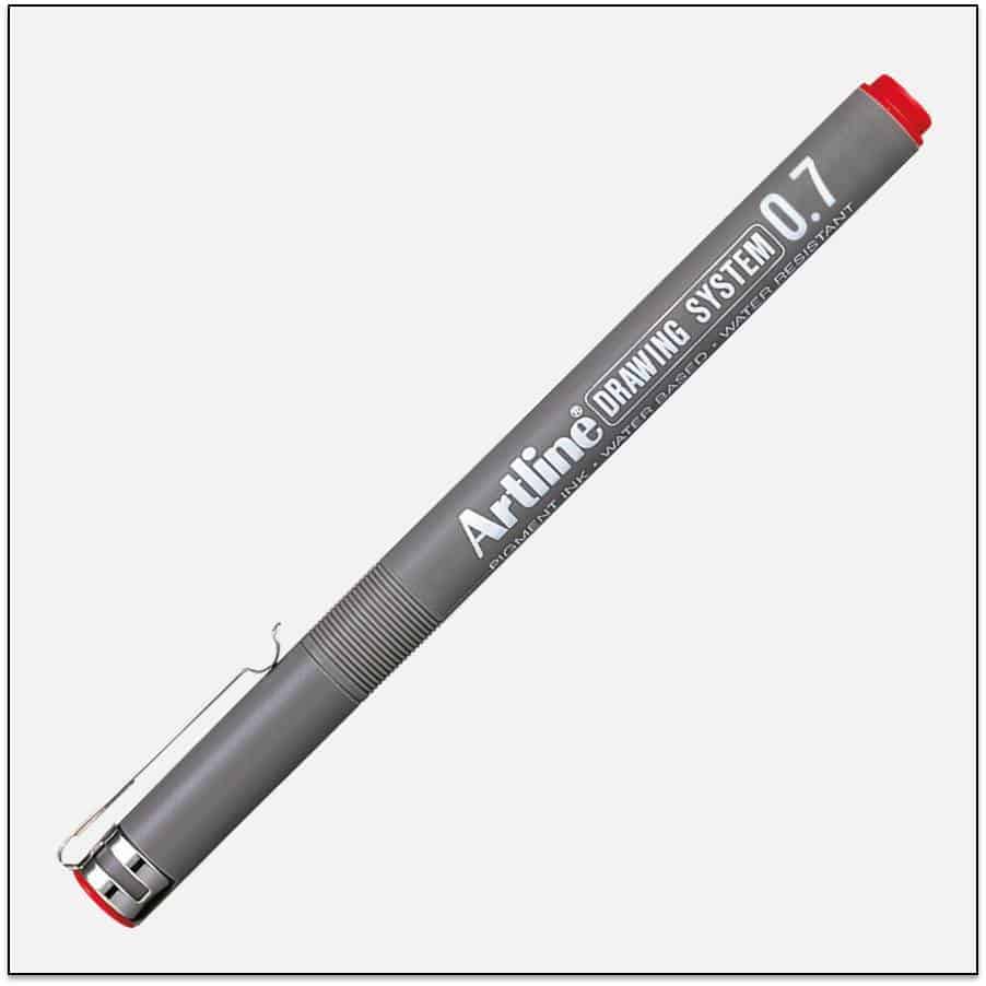 EK 237 RED bút vẽ kỹ thuật không lem artline Japan