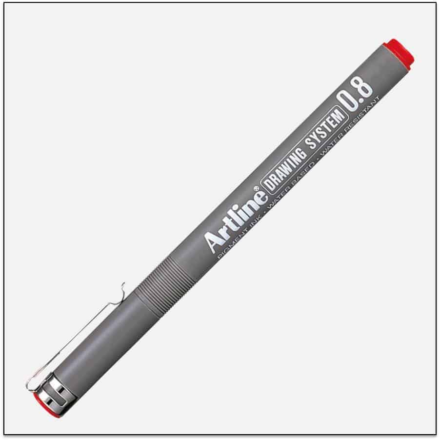 EK 238 RED bút vẽ kỹ thuật không lem artline Japan