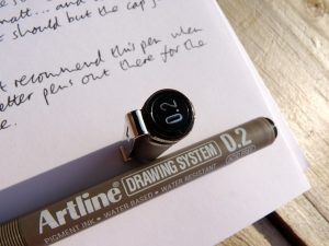 Artline Drawing System drawing pen end of cap