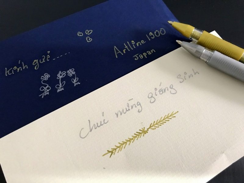 Bút nhũ kim tuyến viết thiệp cưới Artline Japan - mực óng ánh ...