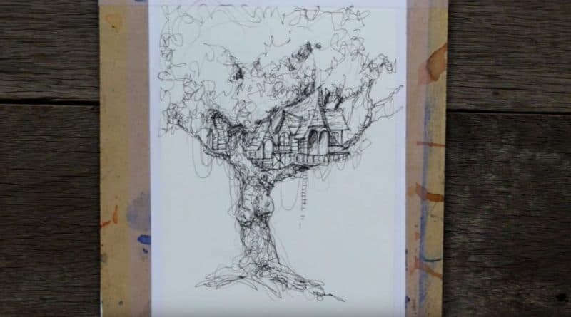 behocve  Cách vẽ nhà trên cây đơn giản  Bé học vẽ  YouTube