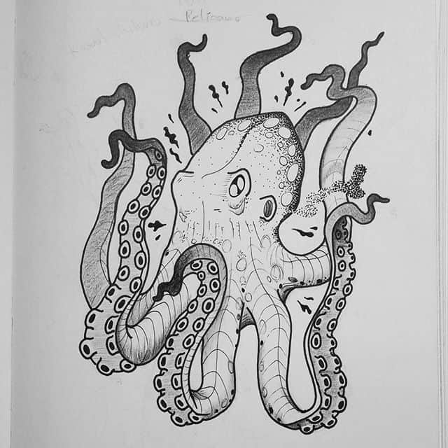 Cách vẽ con bạch tuộc đơn giản bằng bút kỹ thuật Artline - PHUC MA TRADING  CO.,LTD